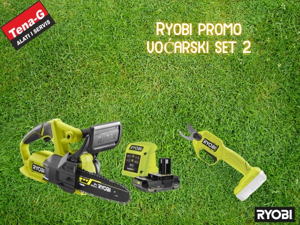 RYOBI Promo aku voćarski set 2 RY18CS20A-120+RY18SCA-0 5133001001